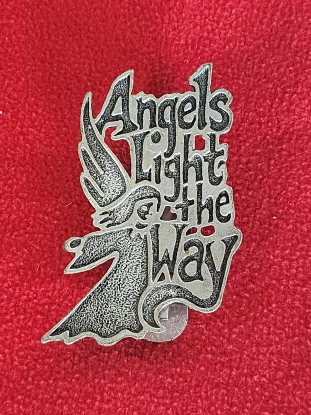 Camco Vintage Silver Tone Angels Light the Way Guardian Angel Visor Money Clip